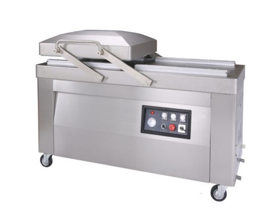 EMPACADORA VACIO DOBLE CAMARA, 510MM, 2400W, 220V 3PH CON PLATOS PP, ACERO INOX