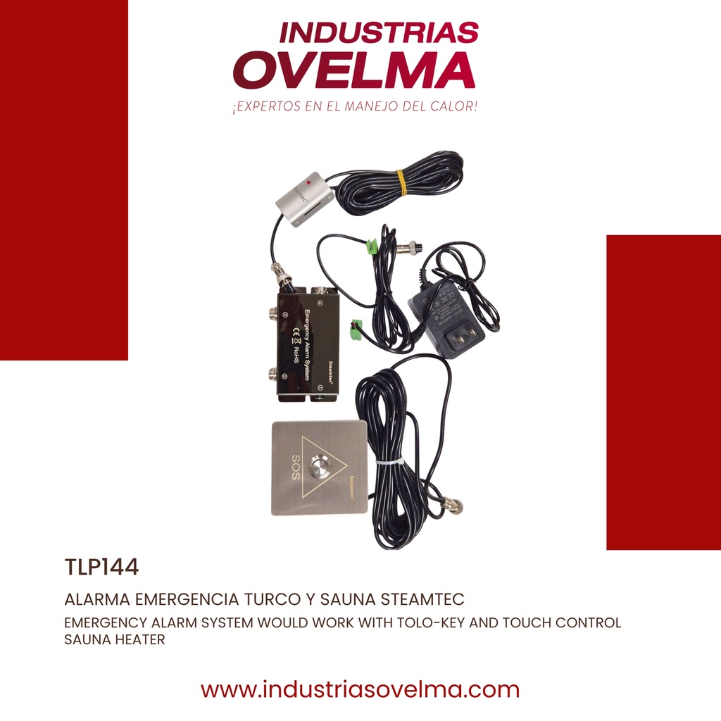 ALARMA EMERGENCIA TURCO Y SAUNA STEAMTEC