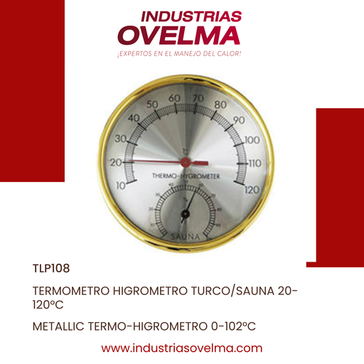 [TLP108] TERMOMETRO HIGROMETRO TURCO/SAUNA 20-120°C
